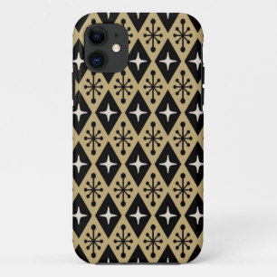Retro Mid Century Modern Diamond Starburst Pattern iPhone 11 Case