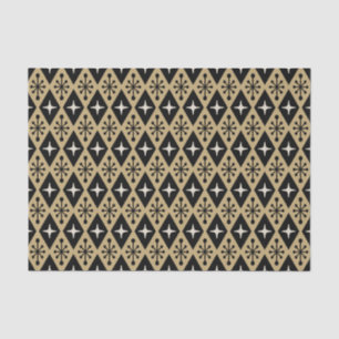 Retro Mid Century Modern Diamond Starburst Pattern Tissue Paper