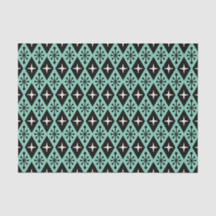 Retro Mid Century Modern Diamond Starburst Pattern Tissue Paper