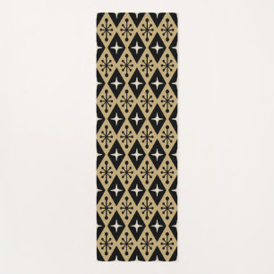 Retro Mid Century Modern Diamond Starburst Pattern Yoga Mat