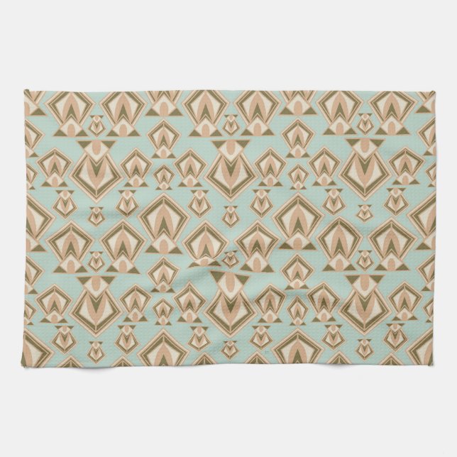Retro Mid Century Modern Diamond Tea Towel (Horizontal)