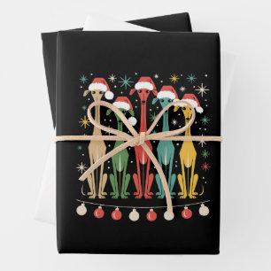 Retro Mid-Century Modern Dogs 50s 60s Style Xmas Wrapping Paper Sheet