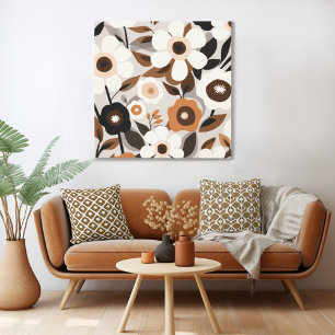Retro Mid Century Modern Floral Canvas Print
