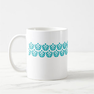 Retro Mid Century Modern Floral Pattern Coffee Mug