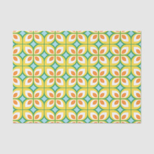 Retro Mid Century Modern Floral Pattern Tissue Paper