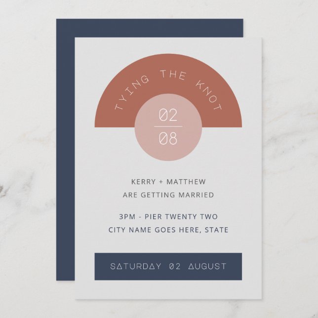 Retro Mid Century Modern Geometric Art 1950s 1960s Invitation (Front/Back)