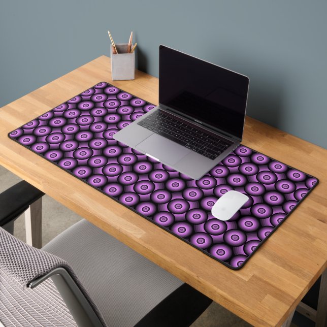 Retro mid century modern geometric circles desk mat (Office 2)