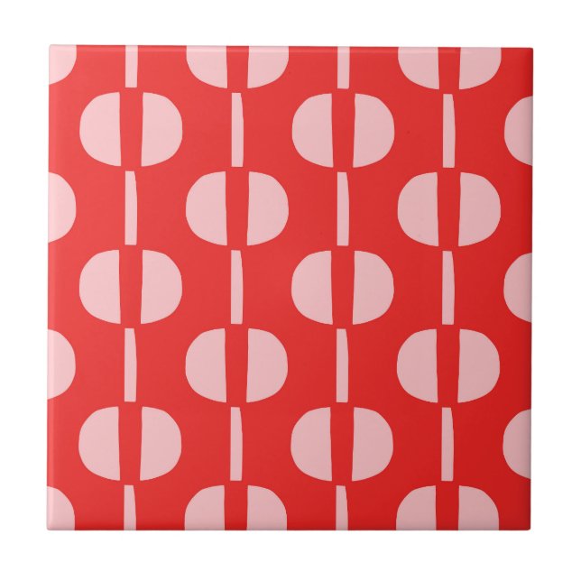 Retro Mid Century Modern Geometric Pattern Tile (Front)
