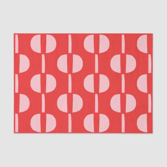 Retro Mid Century Modern Geometric Pattern Tissue Paper (Front)