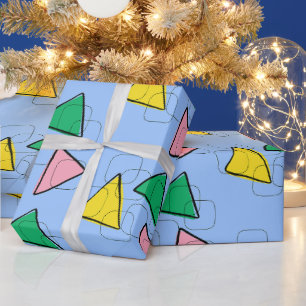 Retro Mid-Century Modern Geometric Triangles Wrapp Wrapping Paper