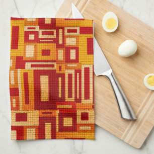 Retro Mid Century Modern Geometrics Kitchen Towel