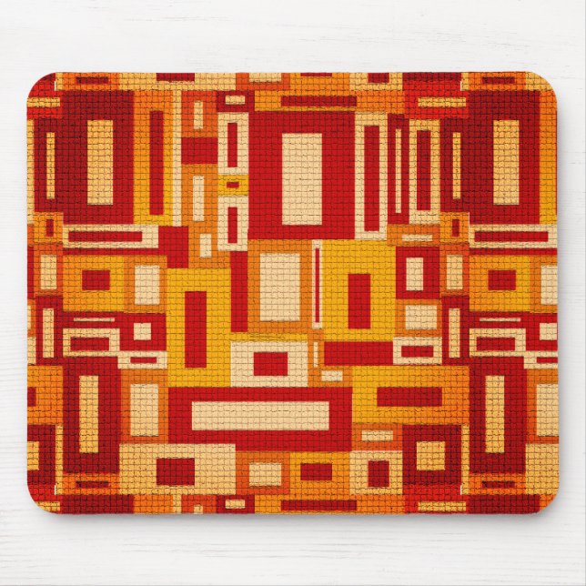 Retro Mid Century Modern Geometrics Mouse Pad (Front)