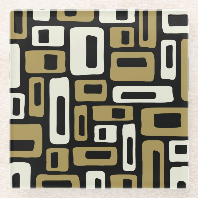 Retro Mid Century Modern Glass Coaster (Front)