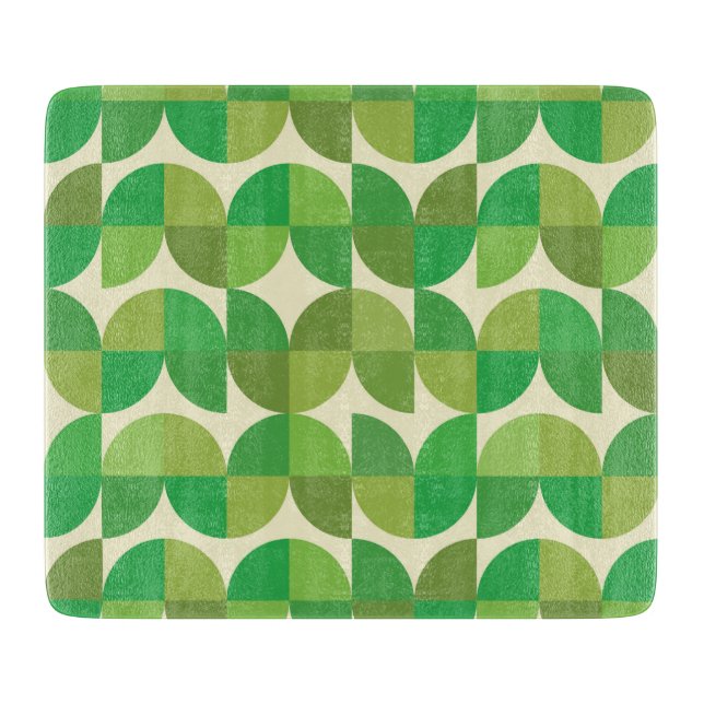 Retro Mid century Modern Green Geometric pattern   Cutting Board (Front)