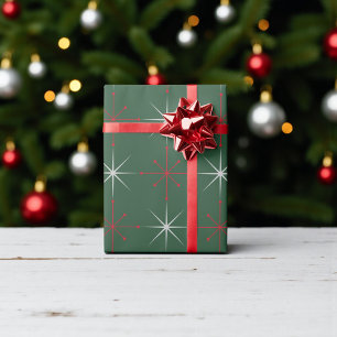 Retro Mid Century Modern Holiday 50s 60s Starburst Wrapping Paper