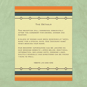 Retro Mid-century Modern Inspired Wedding Enclosure Card