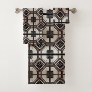 Retro Mid Century Modern meets Art Deco Towel Set