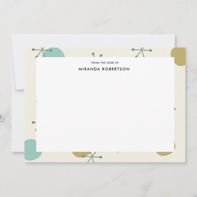 Retro Mid Century Modern Note Cards (Front)