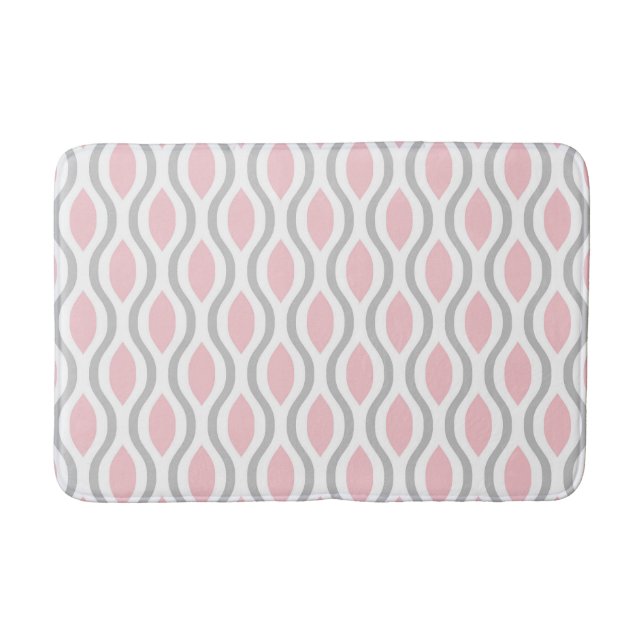 Retro Mid Century Modern Ogee Pattern Bath Mat (Front)
