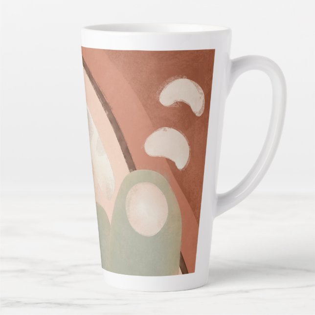 Retro Mid Century Modern Organic Shapes Abstract Latte Mug (Right)