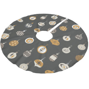 Retro Mid Century Modern Ornament Christmas  Brushed Polyester Tree Skirt