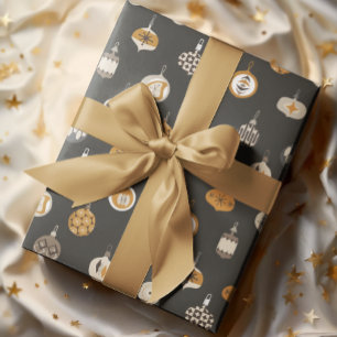Retro Mid Century Modern Ornament Christmas Wrapping Paper