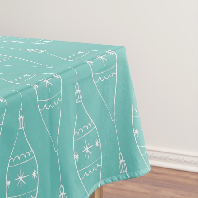 Retro Mid Century Modern Ornament Pattern Tablecloth (In Situ)