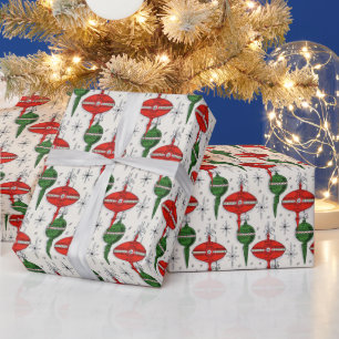 Retro, Mid Century Modern Ornaments, Christmas Wrapping Paper