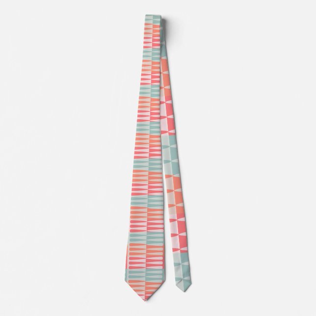 Retro Mid Century Modern Pattern Geometric Drops Tie (Front)