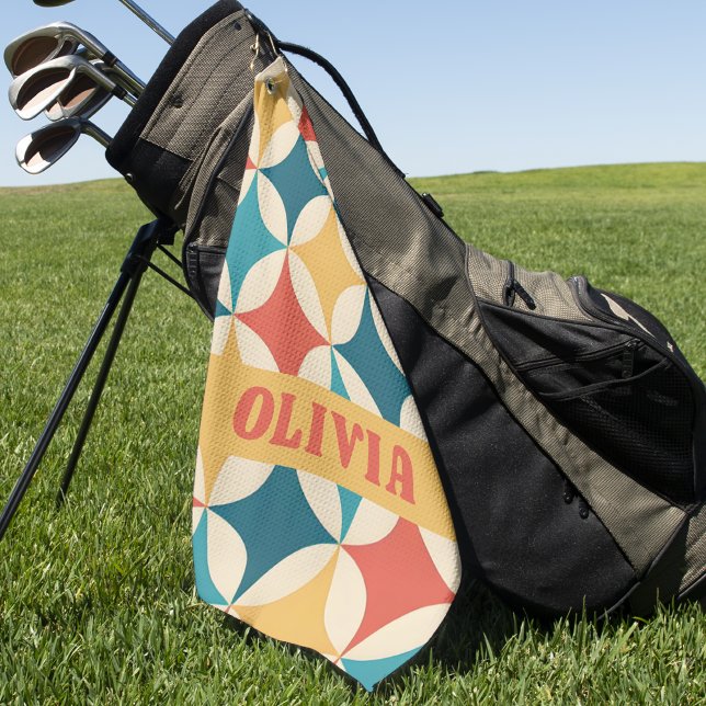 Retro Mid Century Modern Pattern Golf Towel (Creator Uploaded)