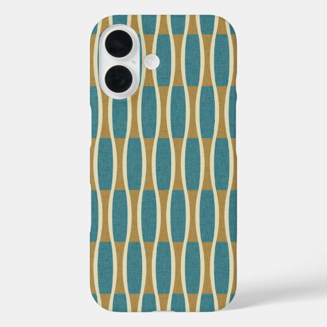 Retro Mid Century Modern Pin Stripes Pattern Case-Mate iPhone Case (Back)