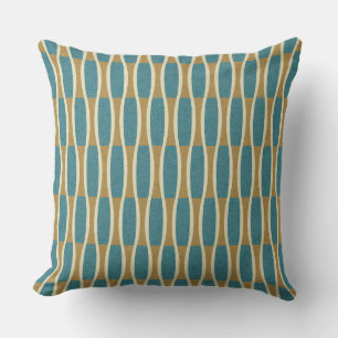 Retro Mid Century Modern Pin Stripes Pattern Cushion