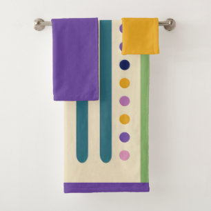 Retro Mid-century modern Pop art inspired Bath Towel Set