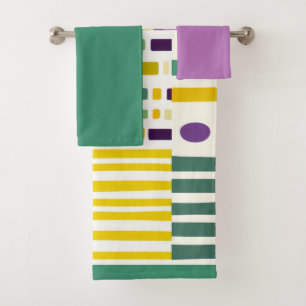 Retro Mid-century modern Pop art inspired Bath Towel Set