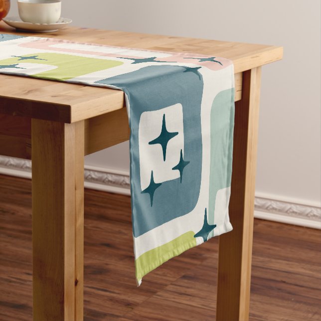 Retro Mid Century Modern Short Table Runner (In Situ)
