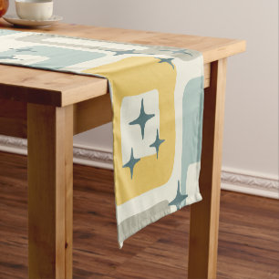 Retro Mid Century Modern Short Table Runner