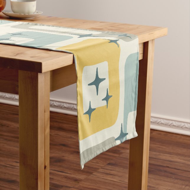 Retro Mid Century Modern Short Table Runner (In Situ)