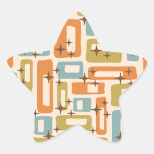 Retro Mid Century Modern Star Sticker