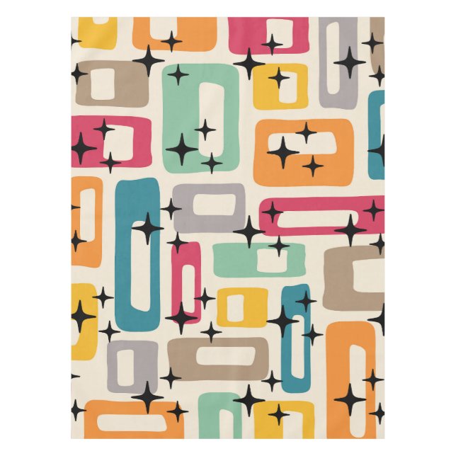 Retro Mid Century Modern Tablecloth (Front)