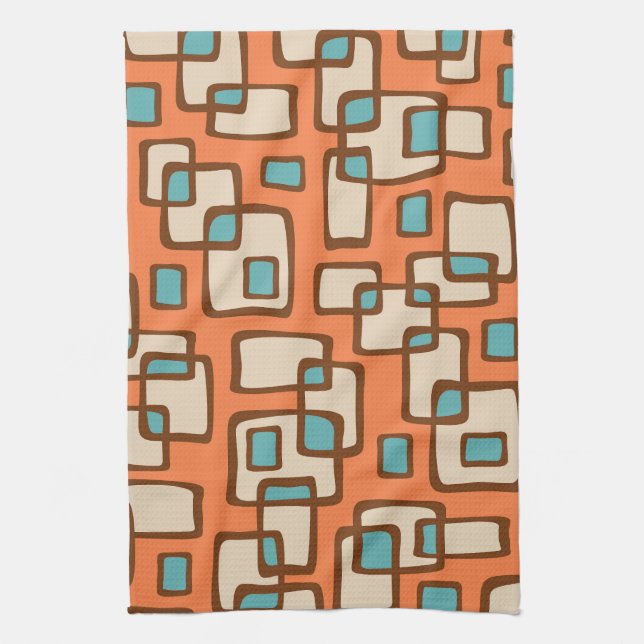 Retro Mid Century Modern Tea Towel (Vertical)