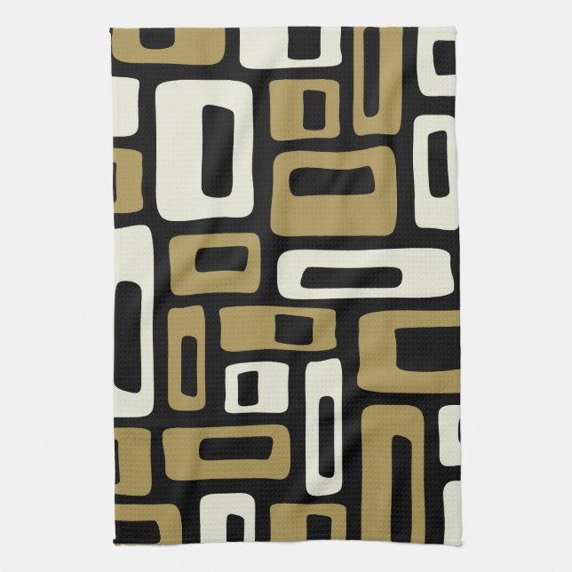 Retro Mid Century Modern Tea Towel (Vertical)