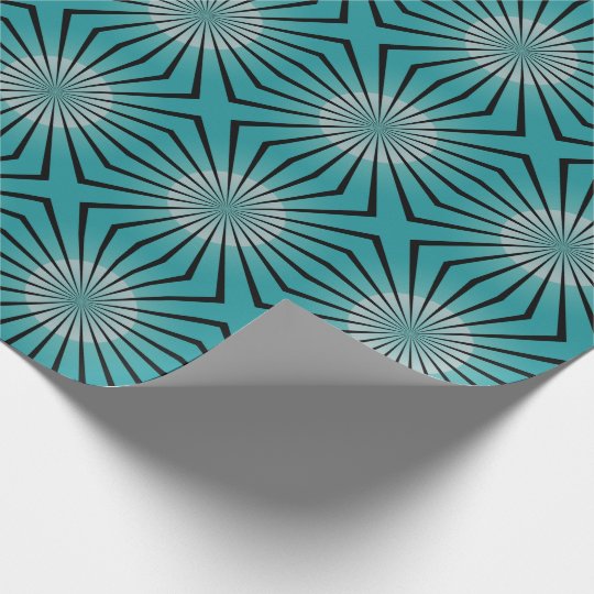 Retro Mid Century Modern Teal Wrapping Paper | Zazzle.co.uk