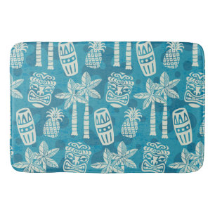 Retro Mid Century Modern Tiki Pattern Bath Mat