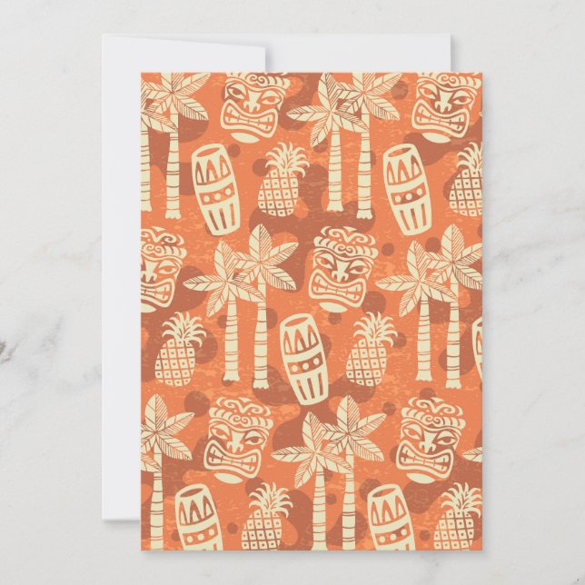 Retro Mid Century Modern Tiki Pattern Invitation (Front)