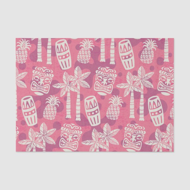 Retro Mid Century Modern Tiki Pattern Tissue Paper (Front)
