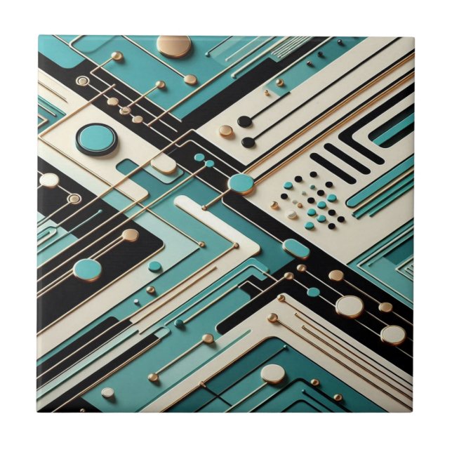 Retro Mid Century Modern  Tile (Front)