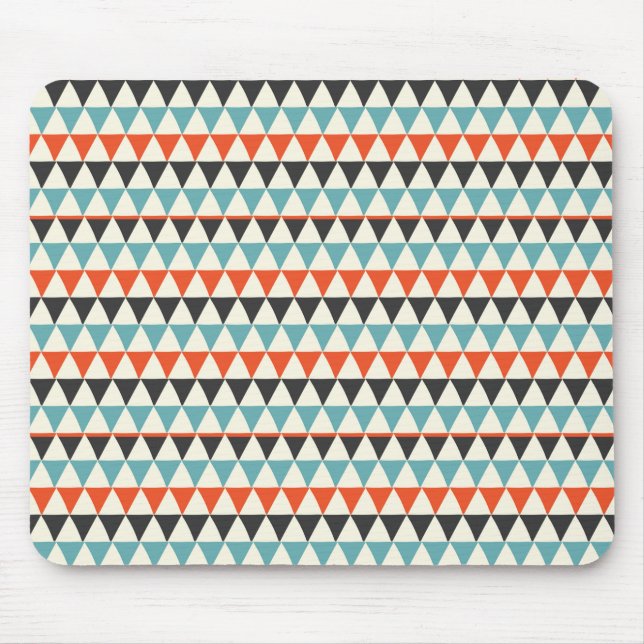 Retro Mid-Century Modern Triangle Pattern Mouse Mat (Front)