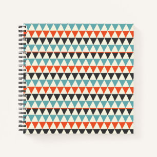 Retro Mid-Century Modern Triangle Pattern Notebook