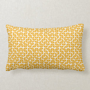 Retro Mid Century Modern Yellow Lumbar Cushion