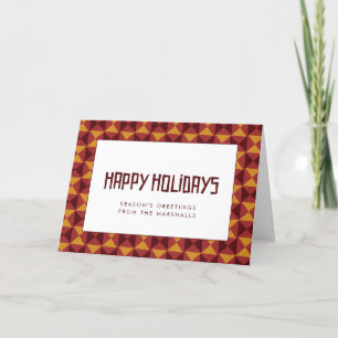 Retro mid century pattern Happy Holidays Holiday Card